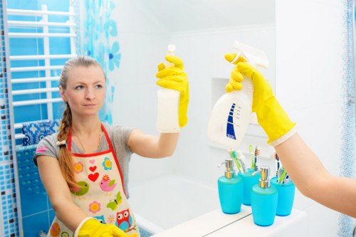 Professional steam carpet cleaning service in a living room