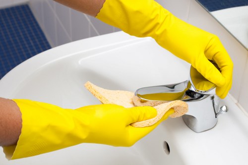 Safety-first work environment with staff and equipment